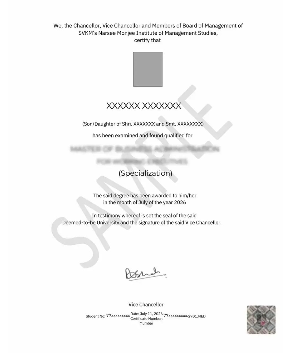 NMIMS Certificate